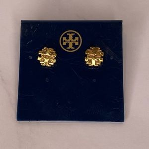 Tory Burch small logo earrings in gold